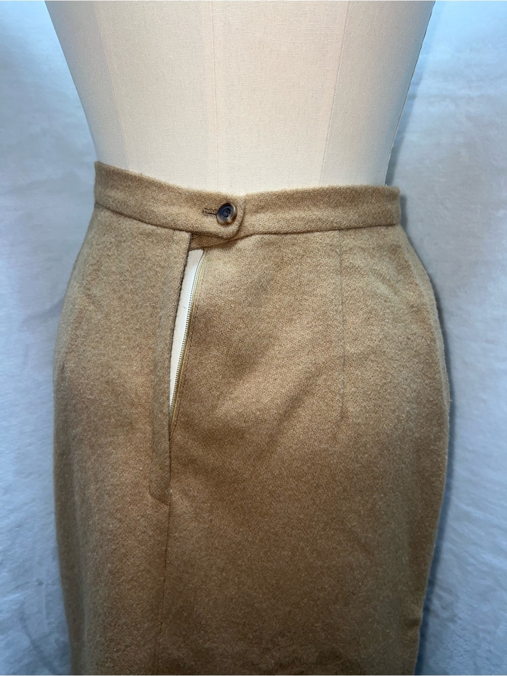Vintage Brooks Brothers Camel Hair Pencil Skirt Size 4 Regular - Picture 9 of 15